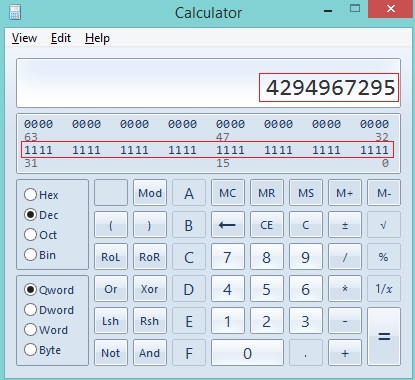 unsigned int data type size and range in c