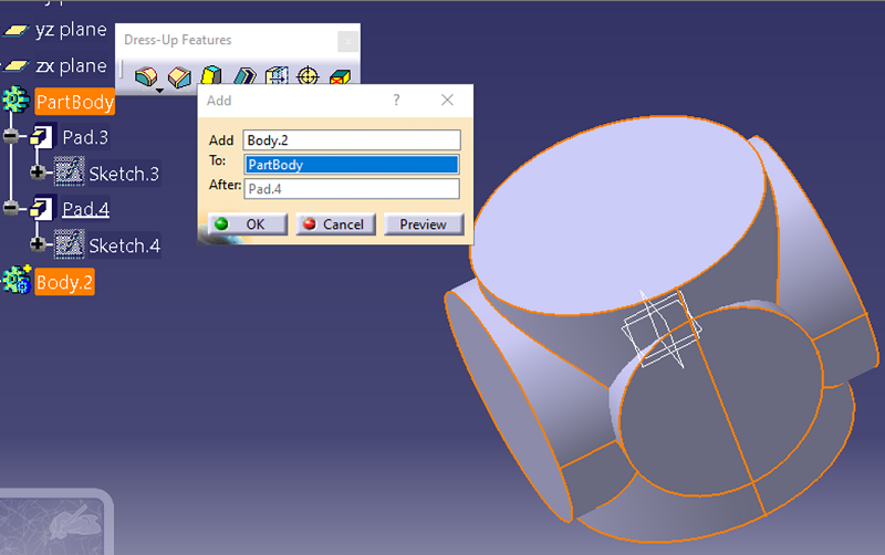 CATIA | Add, Remove Boolean Operation (19)