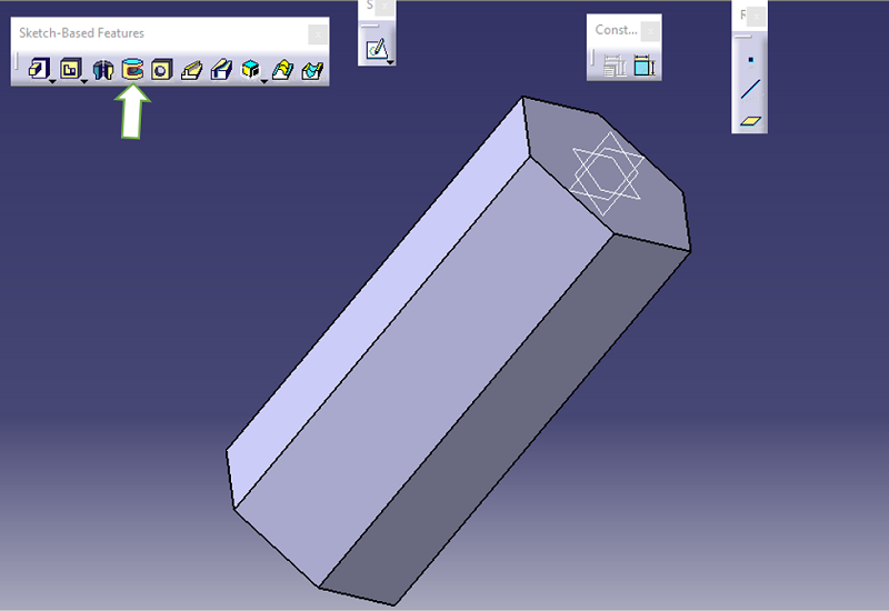 Groove on Hexagonal Prism (Step 8)