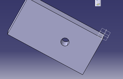 Catia | Hole in a Cuboid (step 4)