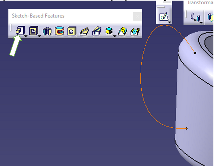 CATIA | Mug Using Shaft Feature (Step 13)