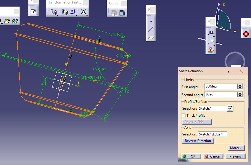 CATIA | Mug Using Shaft Feature (Step 8)