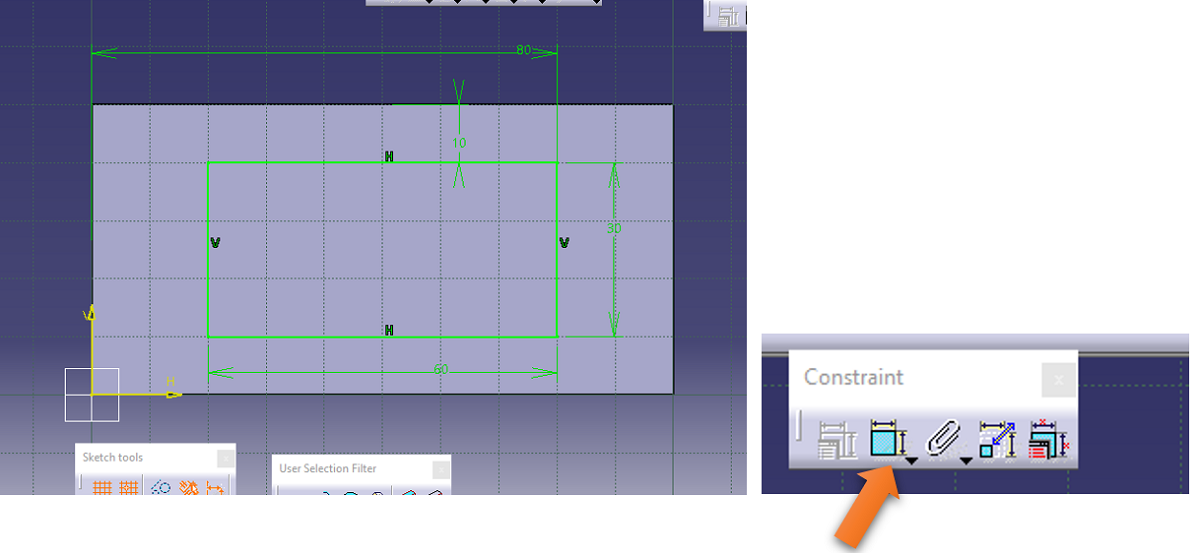 Catia | pocket feature (step 3)