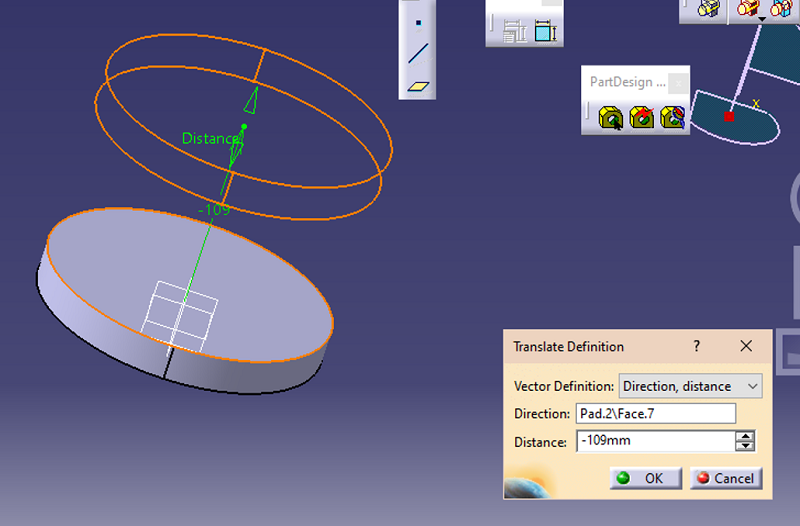 CATIA | Translation Feature (Step 10)