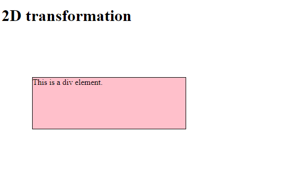 CSS | 2D Transformation | Example 2