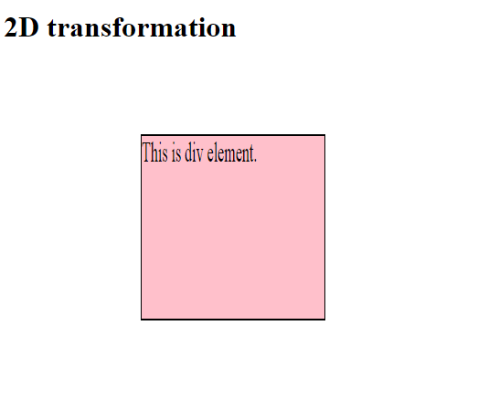 CSS | 2D Transformation | Example 4