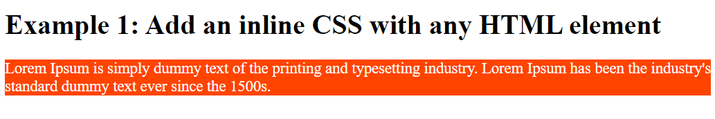 add an inline CSS with any HTML element (1)