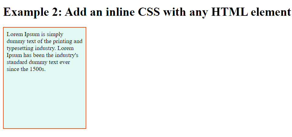 add an inline CSS with any HTML element (2)
