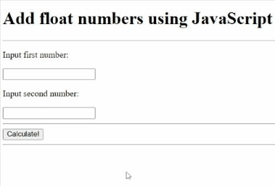 Example: Add two float numbers in JS