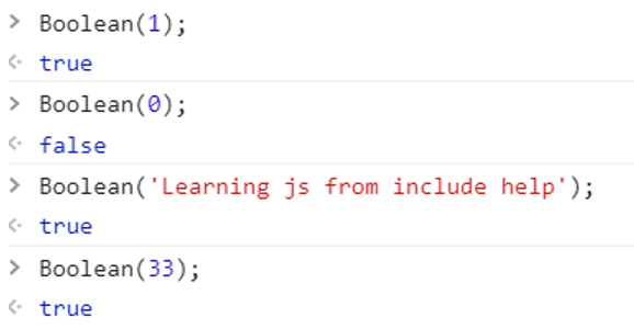 Boolean in JavaScript Example 2