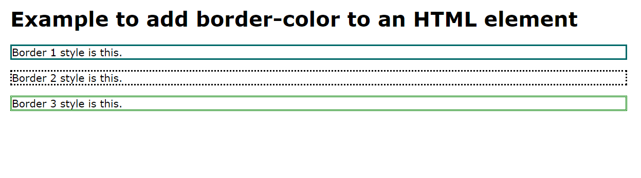 border-color to an HTML element using CSS