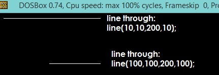 draw a line in c program