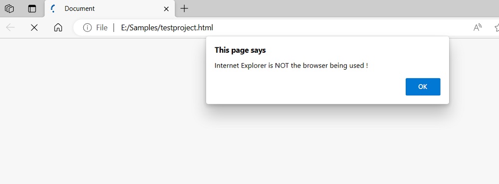 Check for IE browser with JavaScript | Output 3