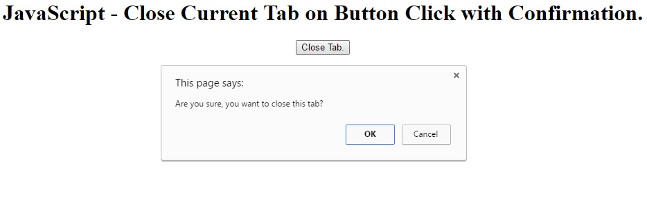 close current tab using javascript