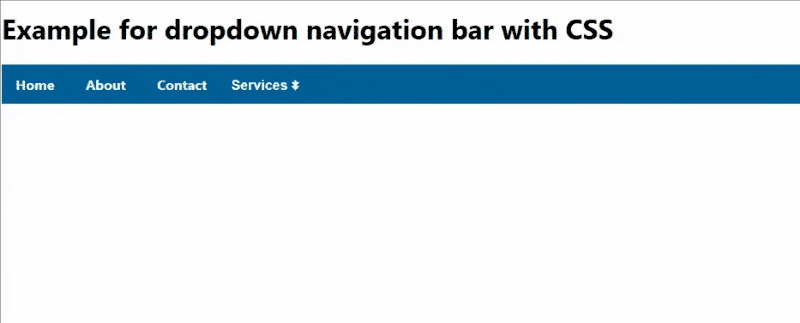 create a dropdown navigation bar with CSS