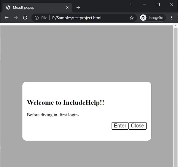 Create a Modal Popup Box (2)