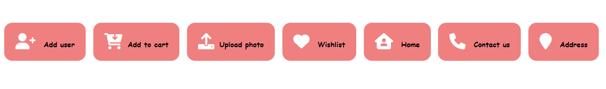 Example 2: Create icon buttons with CSS