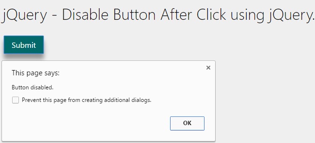 disable button after click