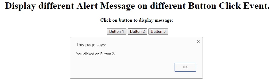 display alert message on button click event