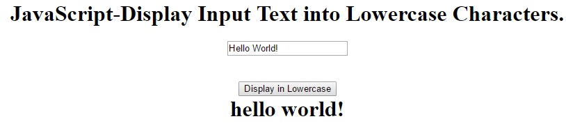 display input text in lowercase javascript