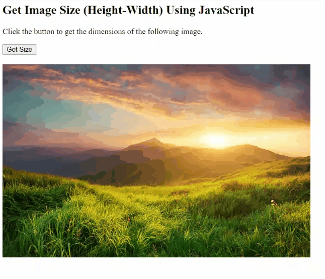 Example: Get image size (height and width)