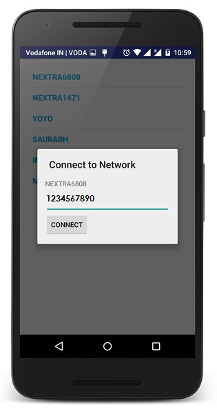android wifi connect and display list