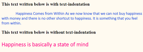 Example: Indent Text with CSS