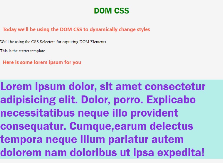 JavaScript DOM CSS