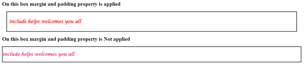 Example: Margin and Padding Properties