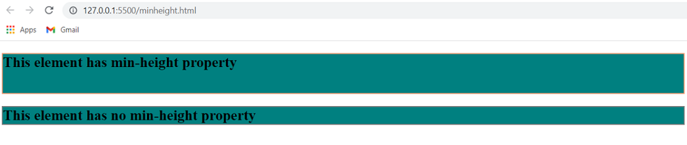 CSS min-height Property | Example 1