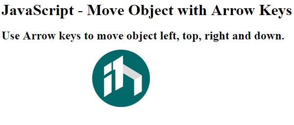 move object with arrow keys  in js, move image with arrow keys in js
