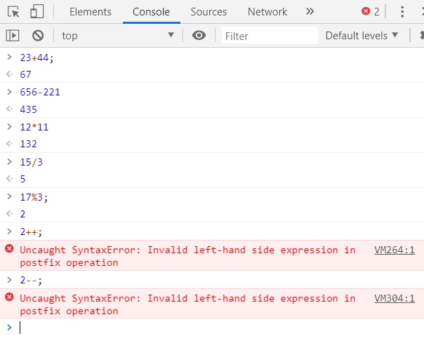 JS Operators Example 1