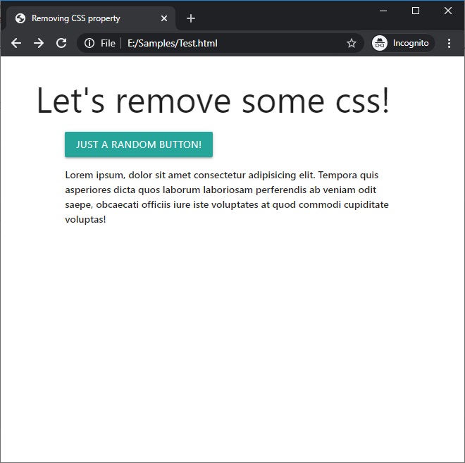 remove CSS property using JavaScript (6)