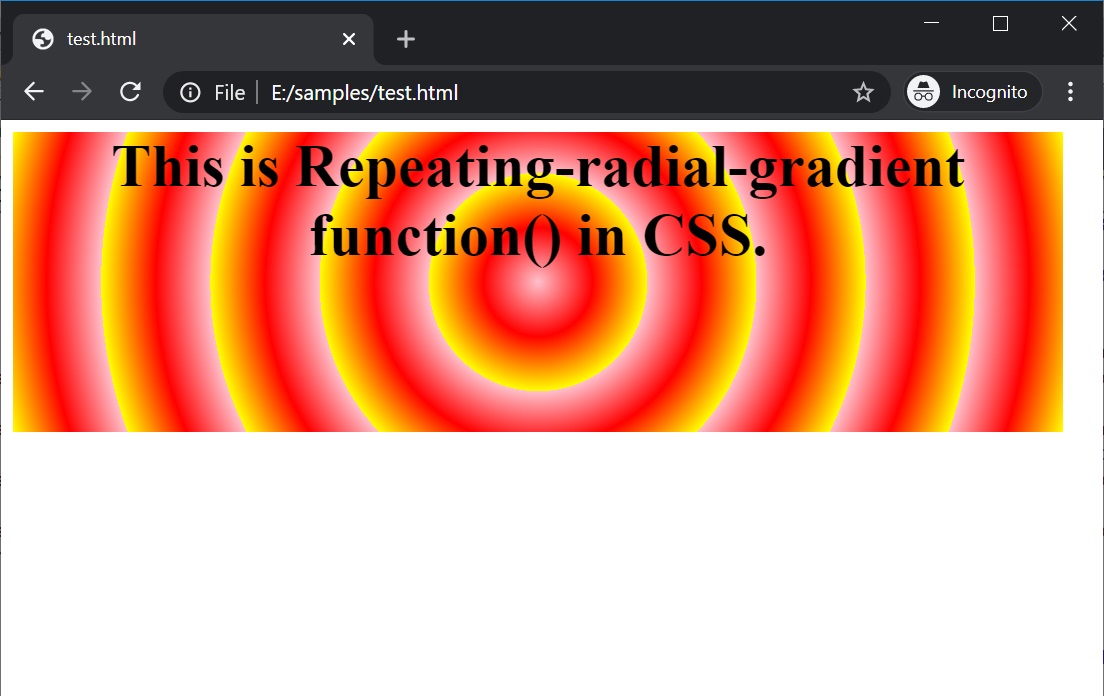 CSS | repeating-radial-gradient() function