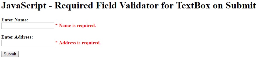 27 Javascript For Required Field Validation