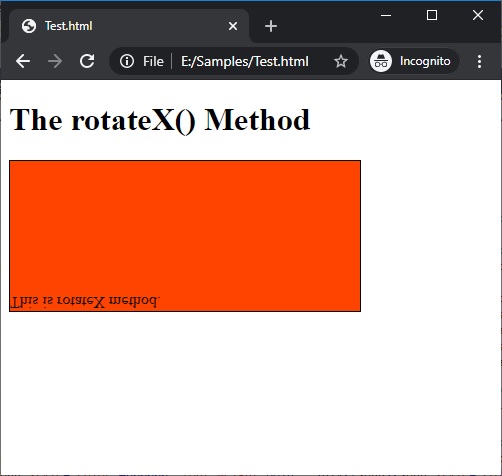 CSS | rotateX() Method | Example