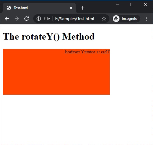 CSS | rotateY() Method | Example