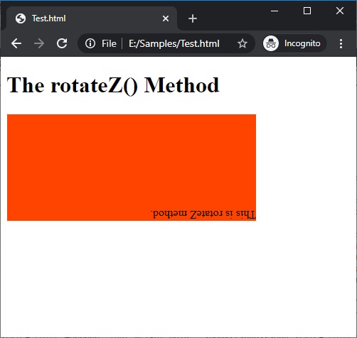 CSS | rotateZ() Method | Example