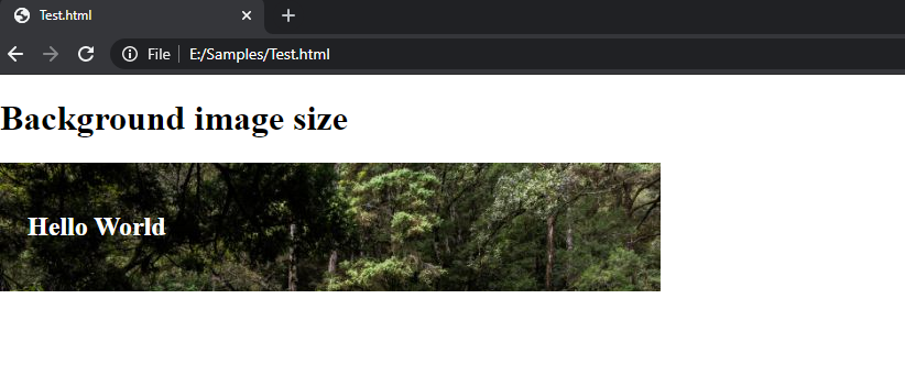 How to set background image size using CSS?