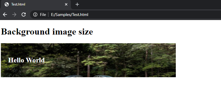 CSS | set background image size | Example 2