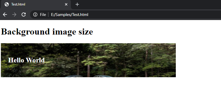 How to set background image size using CSS?