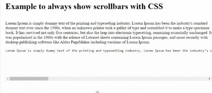 show scrollbars with CSS (1)