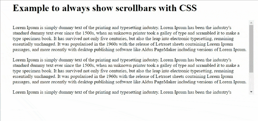 show scrollbars with CSS (2)