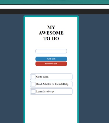 To do list - web application using JS 1