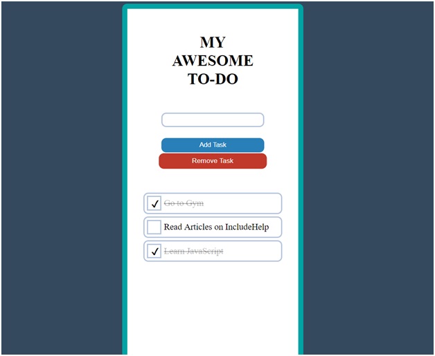 To do list - web application using JS 2