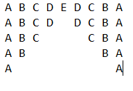 Print Reverse Triangle Bridge Pattern for Characters in C++