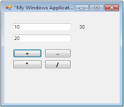 Windows Application to perform Arithmetic Operations in C#