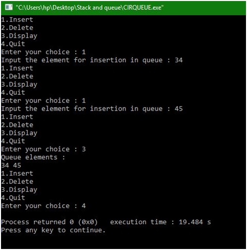 Circular queue in data structure