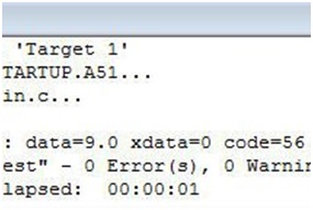 8051 Microcontroller using Keil µVision IDE - build output