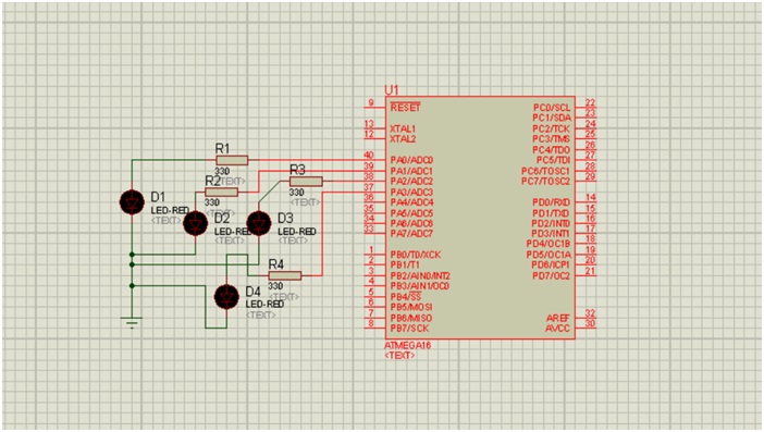 Blink 4 leds in AVR